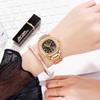 Gedi Women's Star-Patterned Luxury Alloy Watch with Steel Band