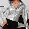 Ladies Elegant Spring Summer French Long Sleeve Jacquard All Match Blouse Shirt Top