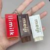 Creative 3D Ornament Simulation Keychain, Simulated Meiji Chocolate Fidget Toy, Stress Relief Funny Key Bag Pendant Child Gift