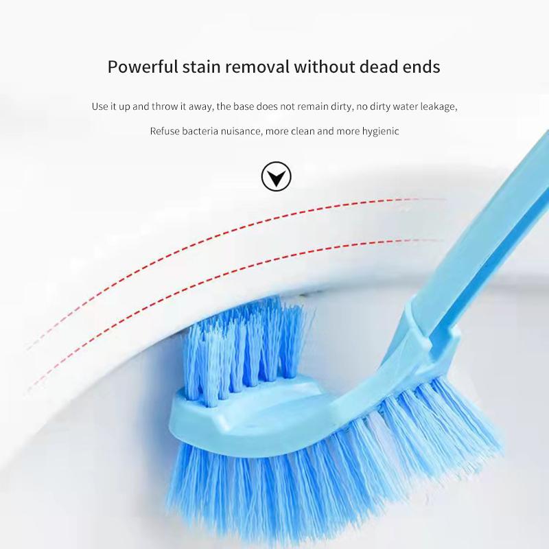 Cleaning Toilet Brush Plastic Long Handle Double-Sided Dead Corner Cleaning Brush Soft Bristled Toilet Brush Floor Seam Brush