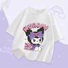 Kuromi Girl T Shirt Purple Cartoon Print Kids Tops Short Sleeve Tees Summer Breathable Cute Baby Casual Clothes Birthday Gifts