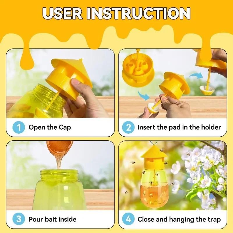1-5x Fruit Fly Trap Reusable Plastic Insect Catcher Transparent Environmentally Anti Flies Home Garden Orchard Pest Control Tool