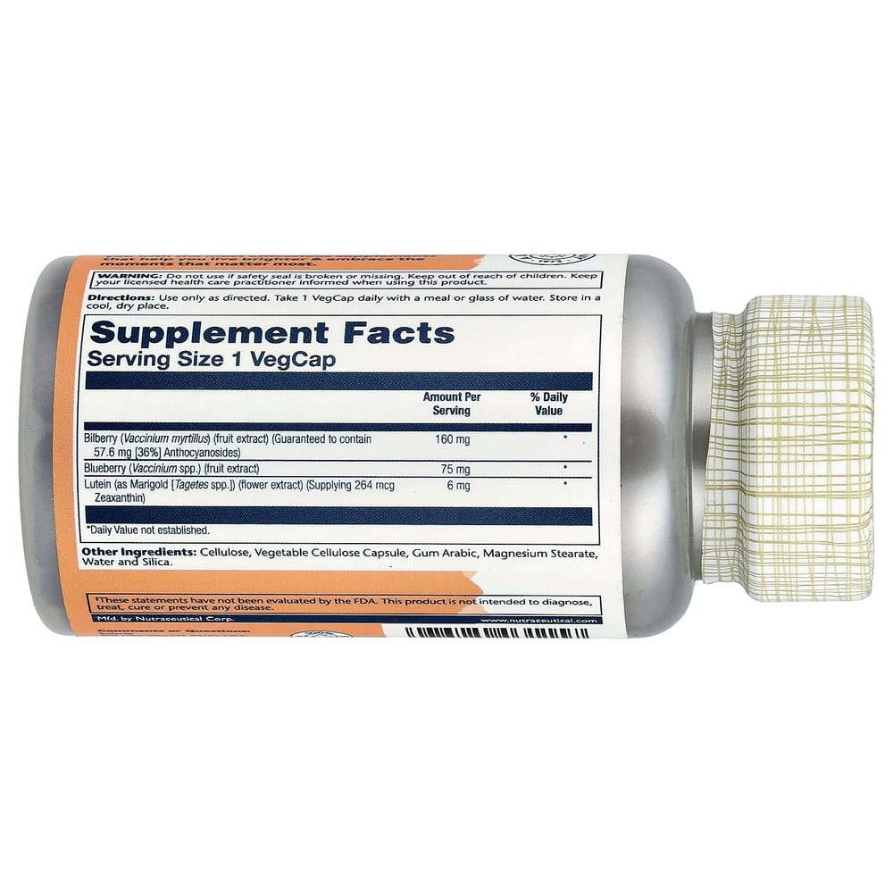Solaray Once Daily Bilberry & Lutein Veggie Capsules 30 Count