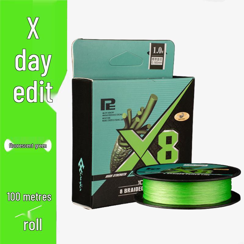Green Power Horse 8/9-Strand Braided Invisible Fishing Line for Long-Distance Casting