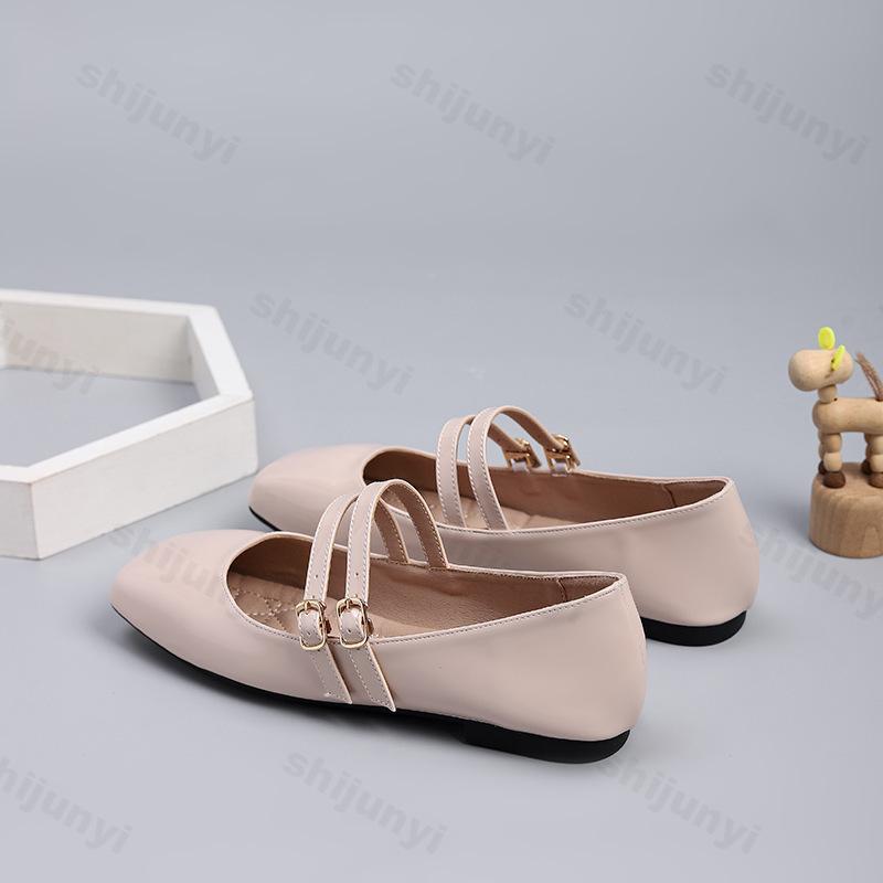 Fashion Large Size Women's Mary Jane Shoes Square Toe Soft Sole Fashion Buckle Strap Flats Lightweight Comfortable Non Slip Casual Shoes