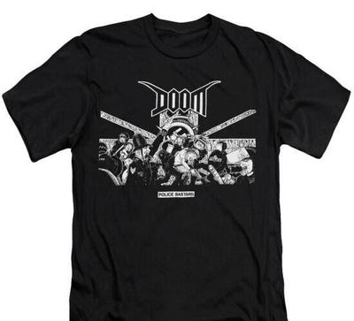 Doom T-Shirt Polizei basta**, Musikband Indie Rock Punk Gothic Unisex T-Shirt