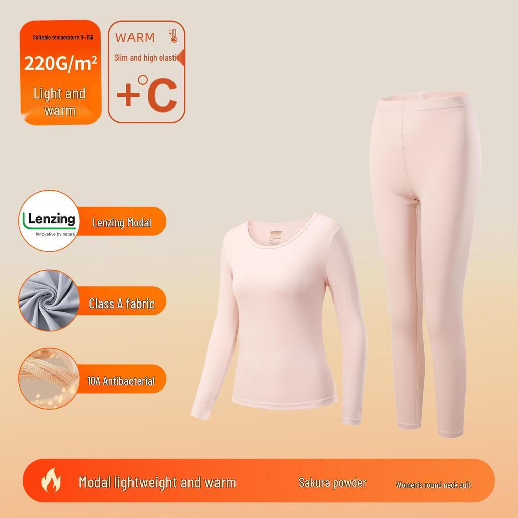 Class A Lenzing Modal 80-Count Warm Base Layer Set: Men's & Women's Autumn Heat-Generating Skinwear