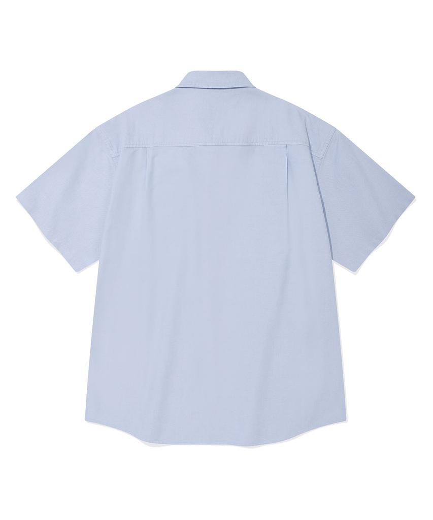 WACKY WILLY Wappen Oxford Short Sleeve Shirt Blue