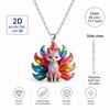 Colourful Shining Fox Pendant Necklace Chinese Style Animal Pendant Necklace  Women Daily Wear