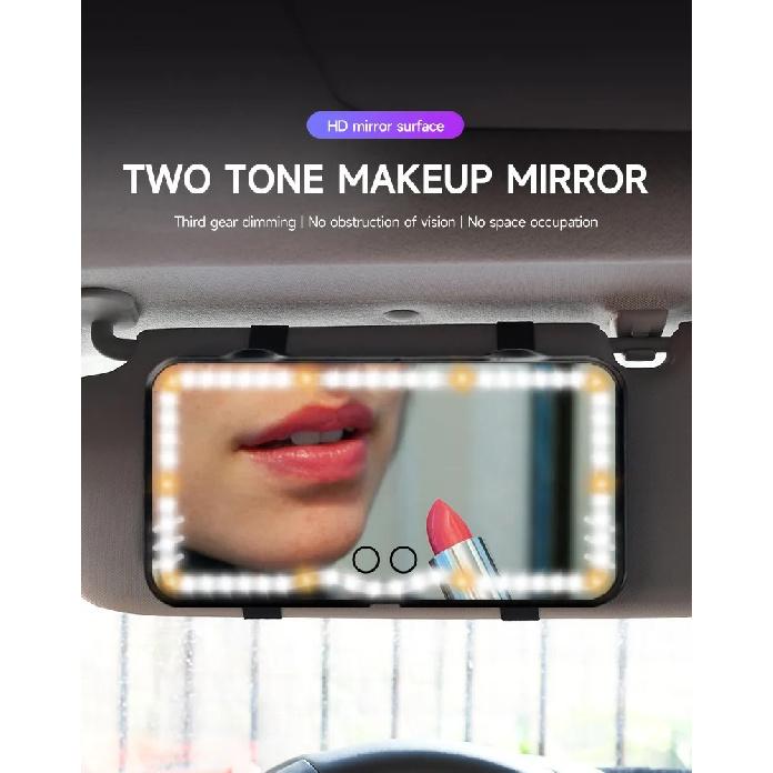 HD Mirror Car LED Makeup Mirror Sun Visor Plate Interior Rear Mirror USB Charing Dimmable Touchscreen Auto Vanity Mirror