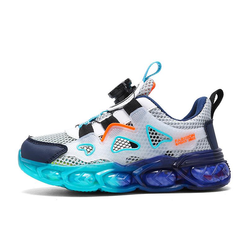 Kids Casual Sneakers Lace-up Running Shoes Children‘s Breathable Knit Soft Bottom Shoes Boys Girls Non-slip Sports Training Shoe