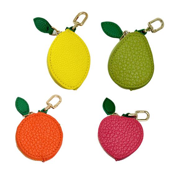 Cute Fruit Coin Purse Bag Charm Mini Fruit Coin Wallet Zipper Change Purse Keychain Charm for Handbag Tote Wallet Accessories