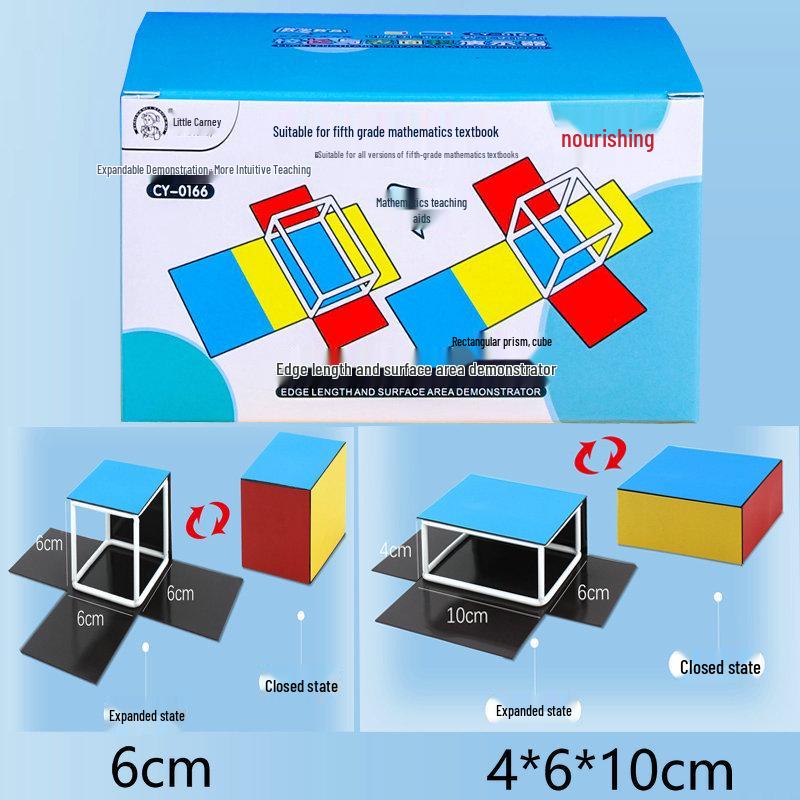 Magnetic Cube and Cuboid Unfolding Demonstrator for Fifth Grade Math Magnetic (2cm size difference)