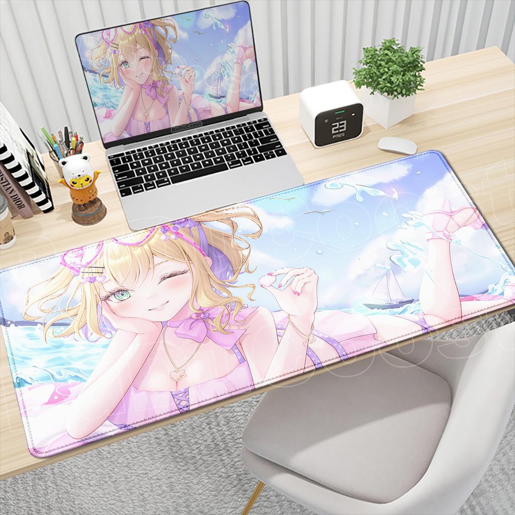 Anime Girl Office Keyboard Accessories Large Table Gaming Carpet Hololive Cute Kurumi Noah Mousepad XXL Locking Edge Desktop Mat