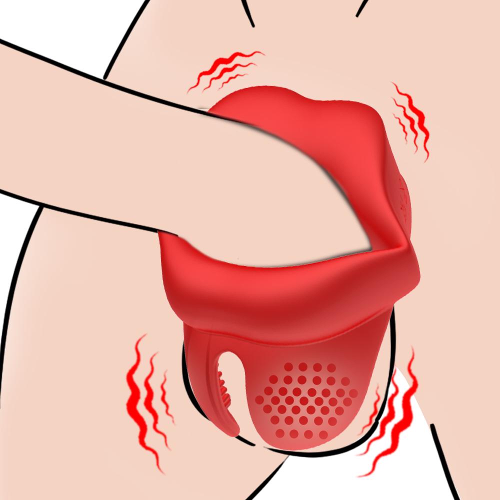 Вібраційне кільце для півня, силіконові кільця для пеніса у формі губ, вібратор з 10 вібраціями, масажер для підвищення чоловічої ерекції, кільце для губ, іграшки для сексу для дорослих