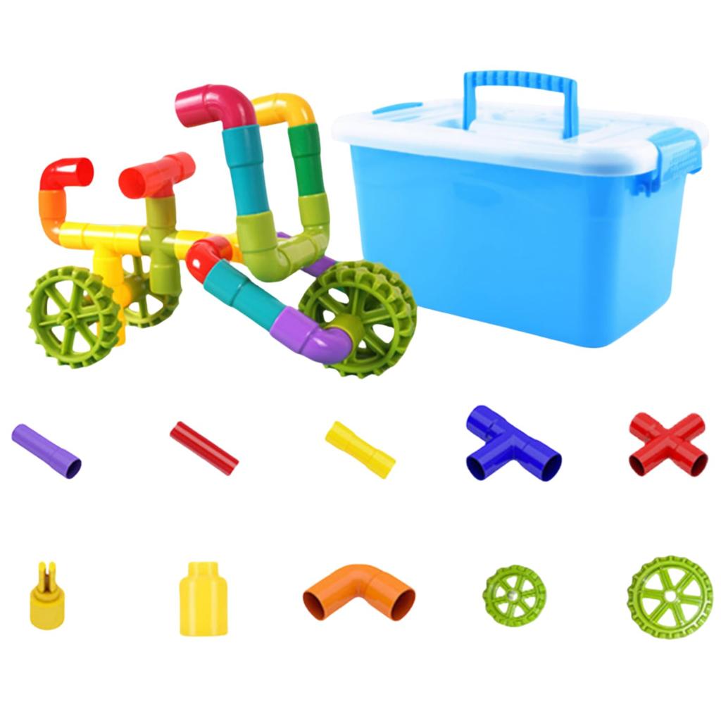 STAWGRNY Block Tube Educational Building Pipe Water Pipe 3D Nursery For Birthday Present Set, Type, 50pcs, Children's Toy, Toy, Blocks, Toy, Plastic,