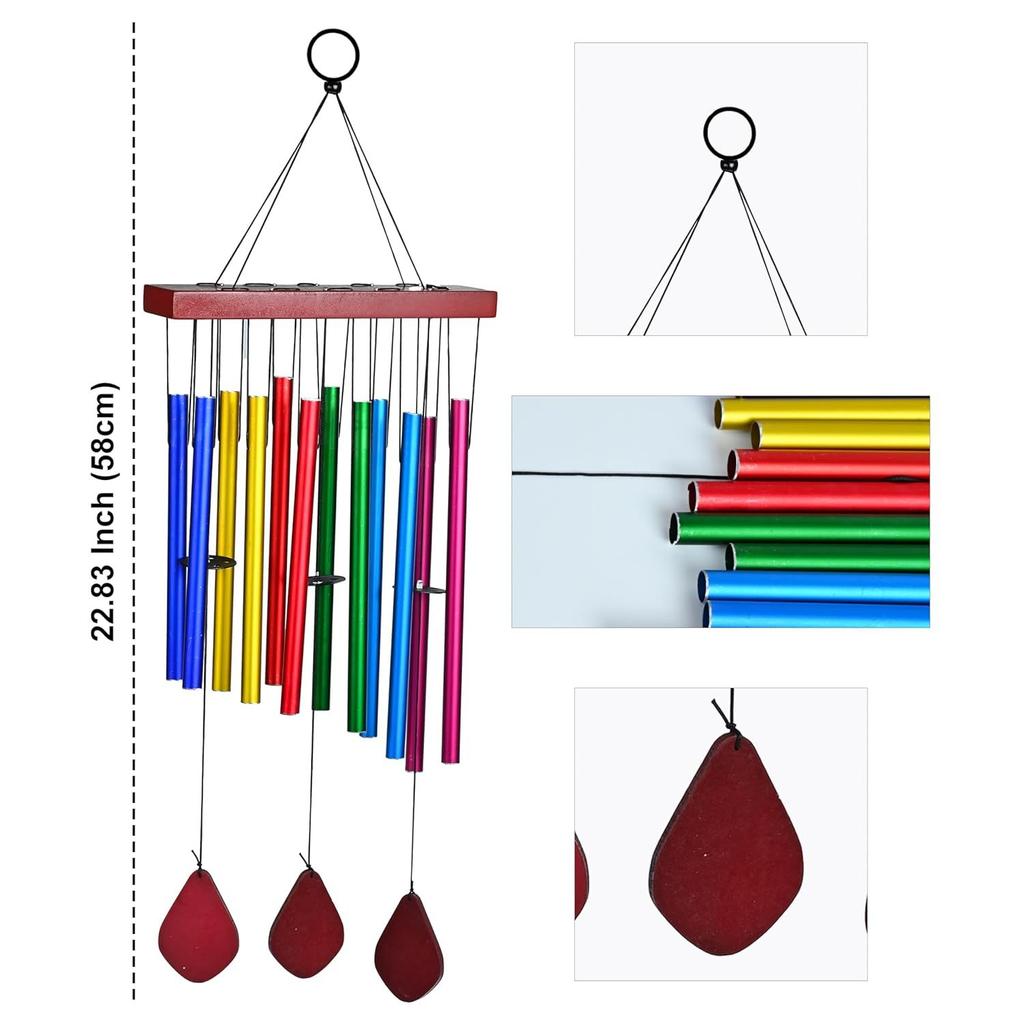 Harmony Multi-Color Wind Chimes for Bedroom & Living Room – Soothing Home Décor, Housewarming, Balcony & Garden Hanging Decoration