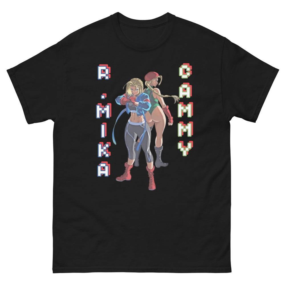 R. Mika and Cammy Street Fighter Tee, Retro Gamer Shirt, Anime Fan Service Tees