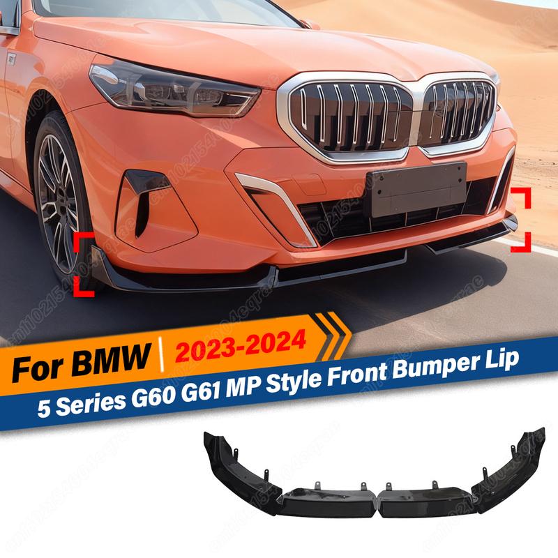 For BMW 5 Series G60 G61 i5 M60 2023 2024 M Performance Style 4PCS Front Lip Spoiler Car Exterior Upgrade Exterior Accessories