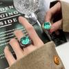 Schmuck Kupferboden Vergoldet Simulation Para Grün Fett Rechteckig 14 * 16 Ring Damen