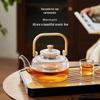 YIHUTEA Heat-Resistant Glass Teapot with Bamboo Handle