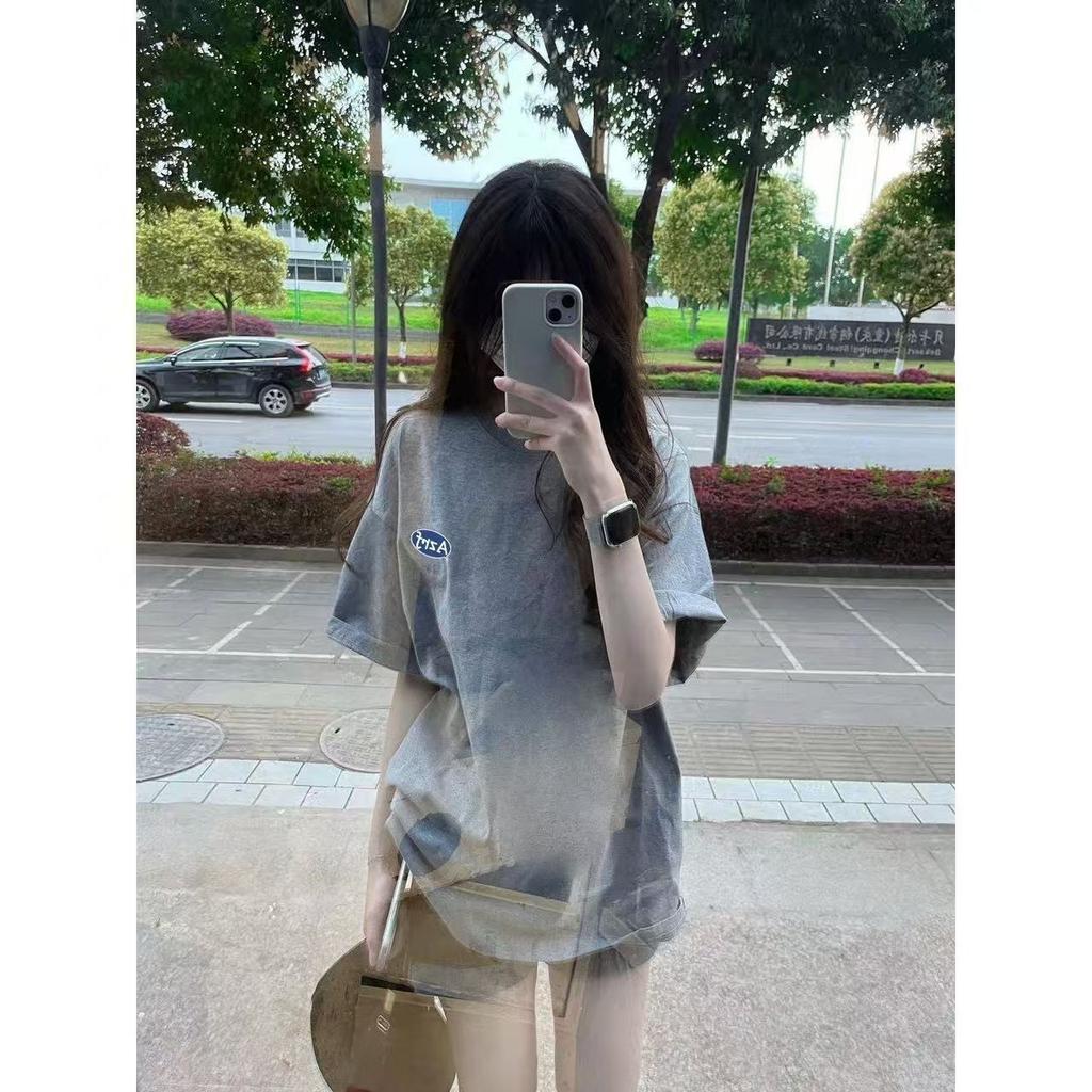 Damen S Rundhals Kurzarm Lockerer Sitz Sommer Freizeit T-Shirt