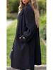 2025 Autumn/Winter Casual Woolen Coat Jacket - Solid Color with Buttons