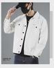Men's Black Denim Jacket - Casual Workwear for Spring & Autumn