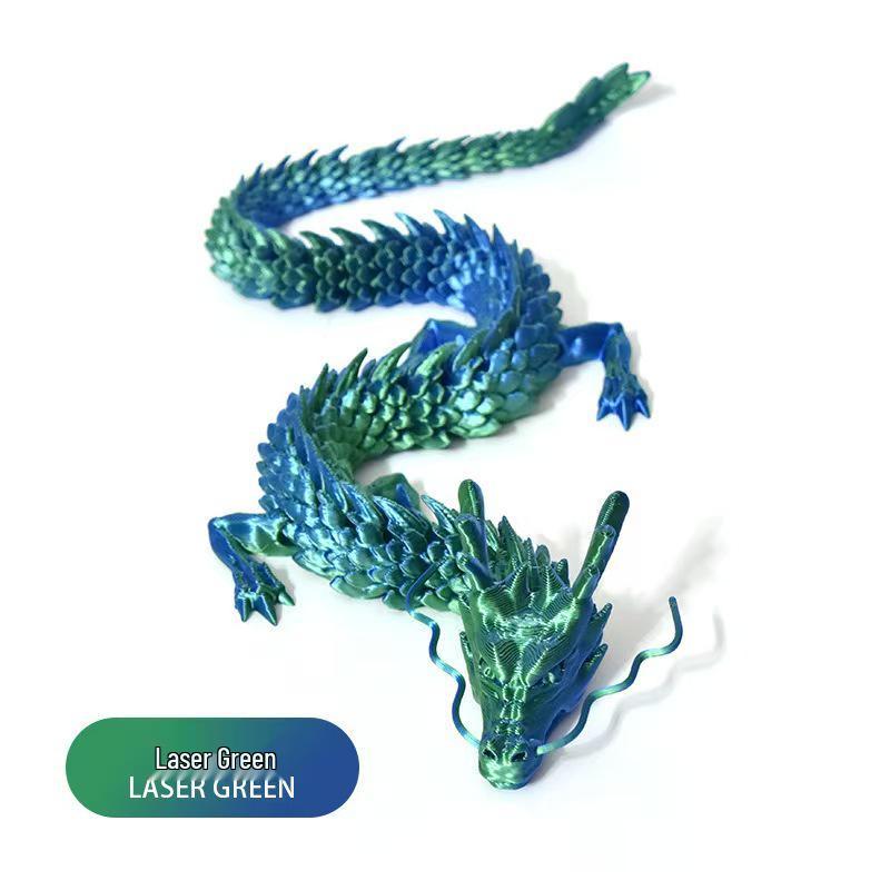 Articulated 3D Printed Chinese Dragon Figure Ornament for Kids