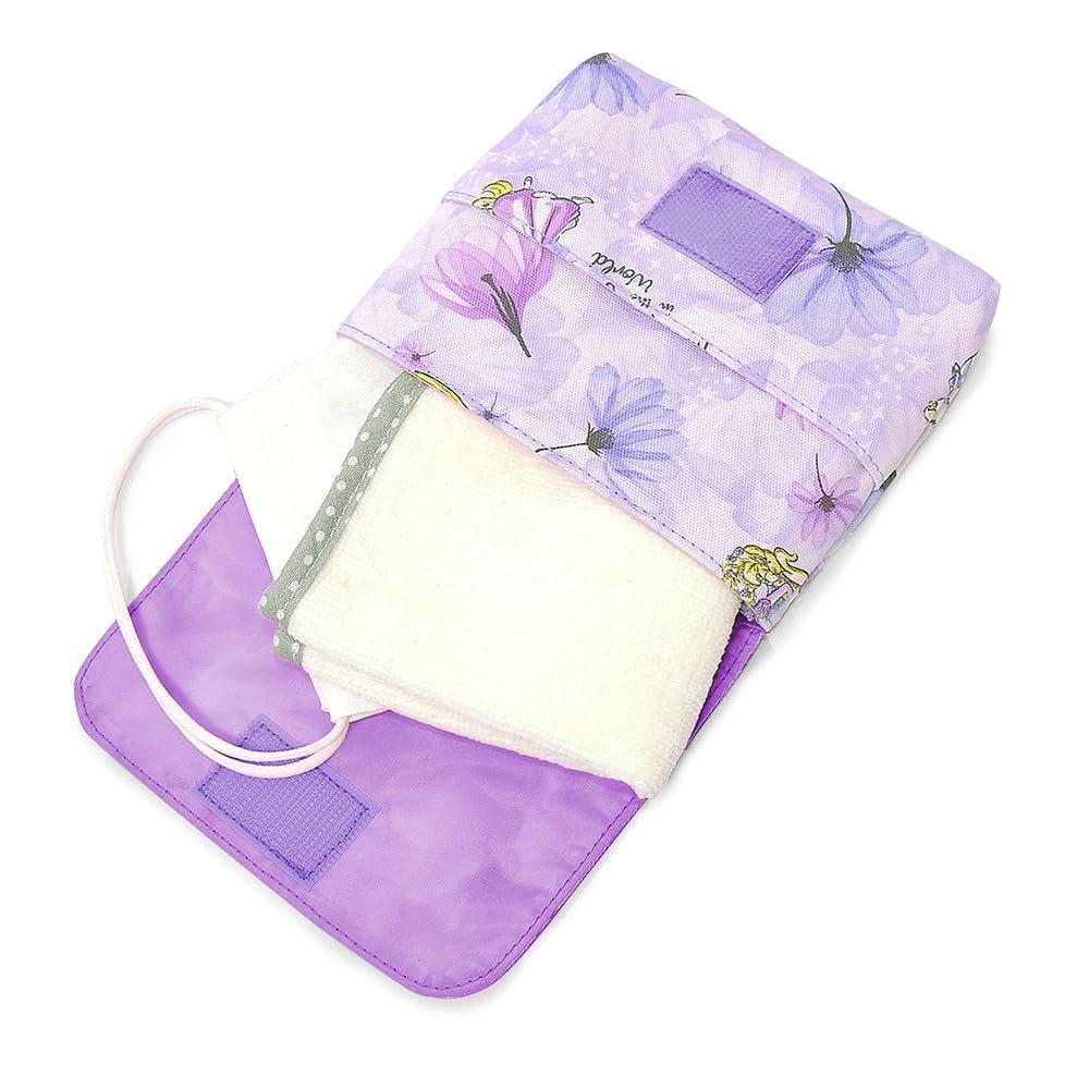 COLORFUL CANDY STYLE Disney Rapunzel Kids Clip-on Mobile Pocket Large Detachable Pouch with Name Sticker Cotton
