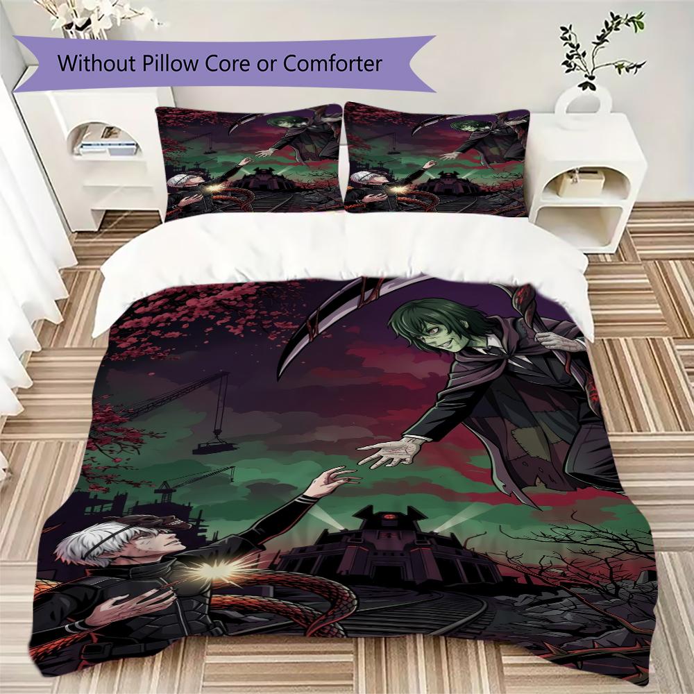 

Ghoul Pattern Bedding,Quilt Set Quilt Cover Pillowcase Home Birthday Gift (1 * duvet cover + 2 * pillowcase, without core) 135x200cm