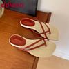 Fashion Footwear Slides Women Flats Slippers Shoes Summer Beach Female Flip Flops Fashion Square Toe Ladies Flats Slippers Sandals Shoes