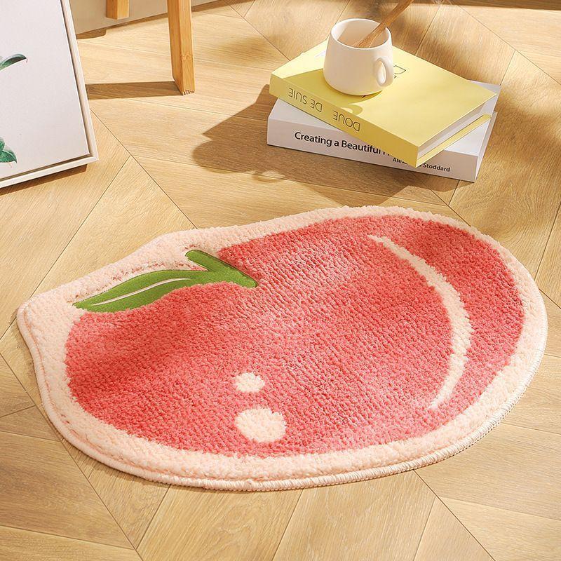 Little Fresh Fruit Special Imitation Cashmere Carpet Warm Machine Washable Bathroom Door Carpet Porch Mat Home Decor