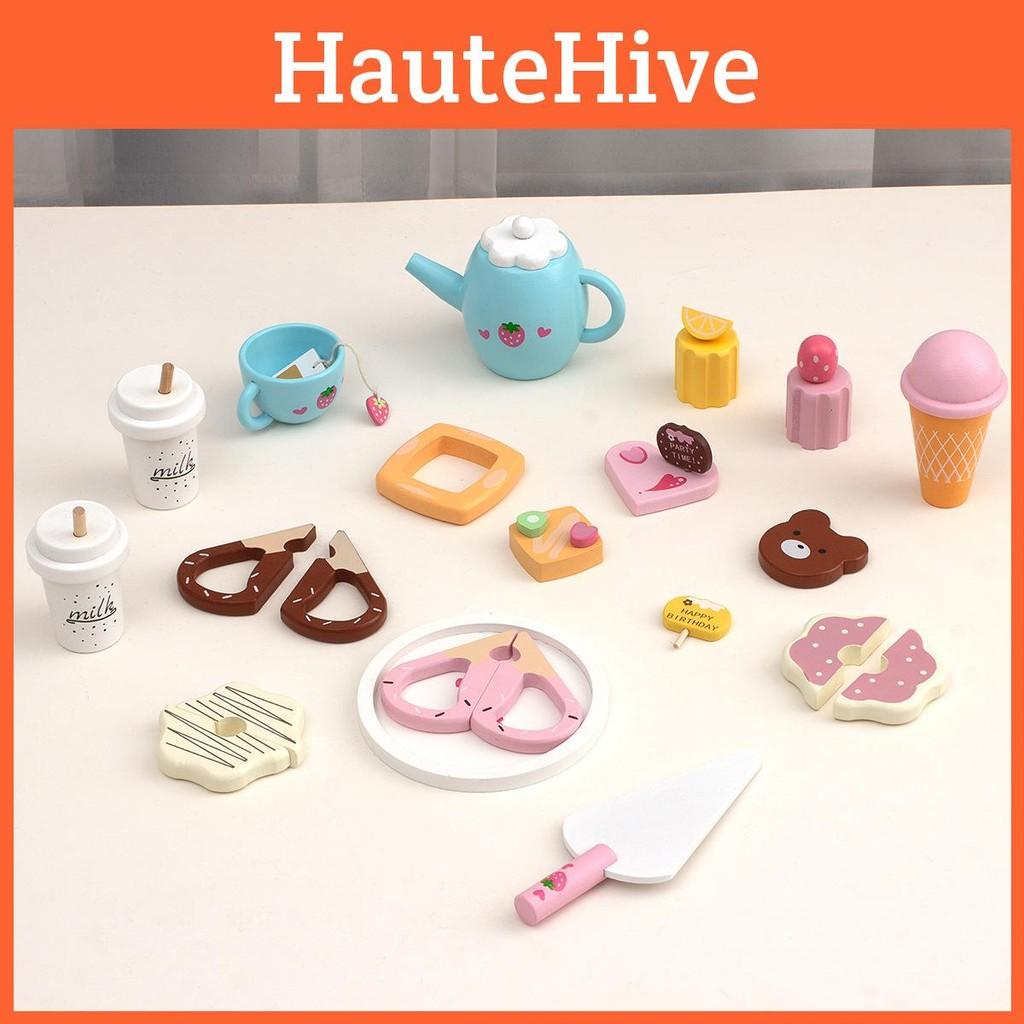 Wooden Funny Simulation Afternoon Tea And Cookie Coffee Children Toy Set
