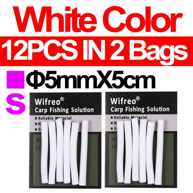 Wifreo 12PCS/2bags 8mm 5mm Carp Fishing Pop Up Foam Zig Rig Foam Sticks Hair Rig Floating Carp Fishing Bait Red Green Yellow