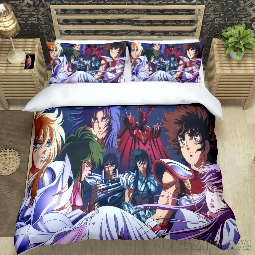 Cartoon Saint Seiya Admire Duvet Cover Set HD Comforter Cover for Kids Bedding Sets Bedclothes Bedroom Decor
