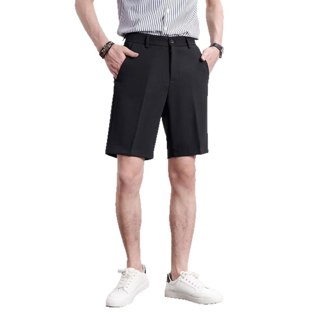 Premium drape elastic five-point pants men's summer new ice silk loose trousers thin casual straight shorts