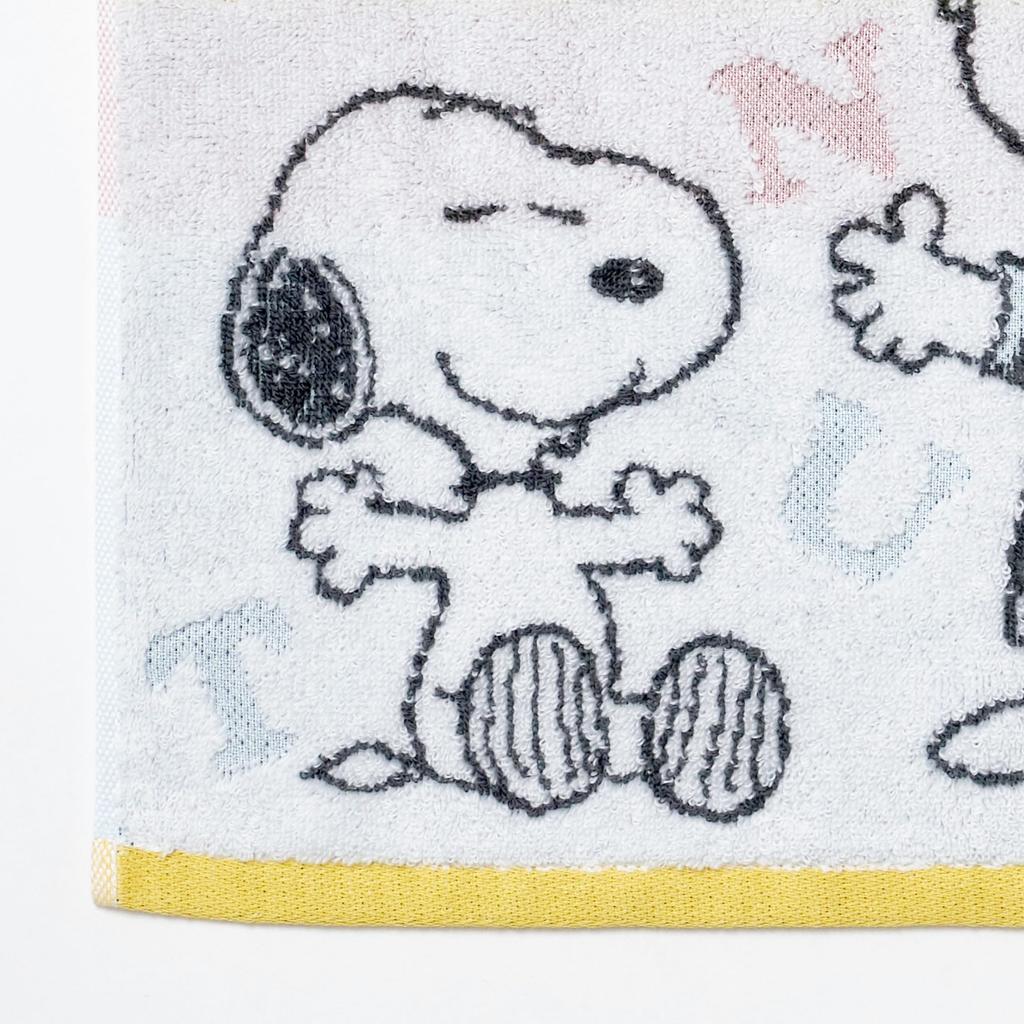 Nishikawa Snoopy Mini Towel 25 x 25cm Washable Cotton Unspun Yarn Imabari Brand White XT46706620 PN6604TW Colorful 100%