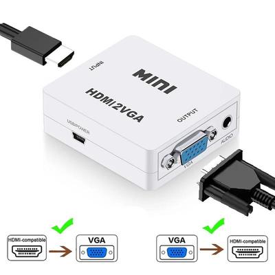 Convertitore HDMI a VGA 1080P con Audio Convertitore VGA a HDMI Adattatore HDMI per Proiettore DTV TV HDVD Laptop
