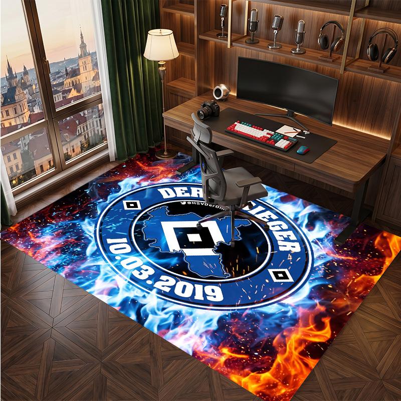 Tappeto in Velluto di Cristallo con Stampa Calcio Hamburger SV, Comodo Assorbente d'Acqua Antiscivolo Tappeto per Pavimenti Interni