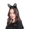 Diadema de Orejas de Gato de Encaje Negra Encantadora Diadema de Orejas de Gato Máscara Capucha para el Cabello Decoración de Fiesta Tocado Noche de Halloween Discotecas Accesorios para el Cabello para Mujeres a