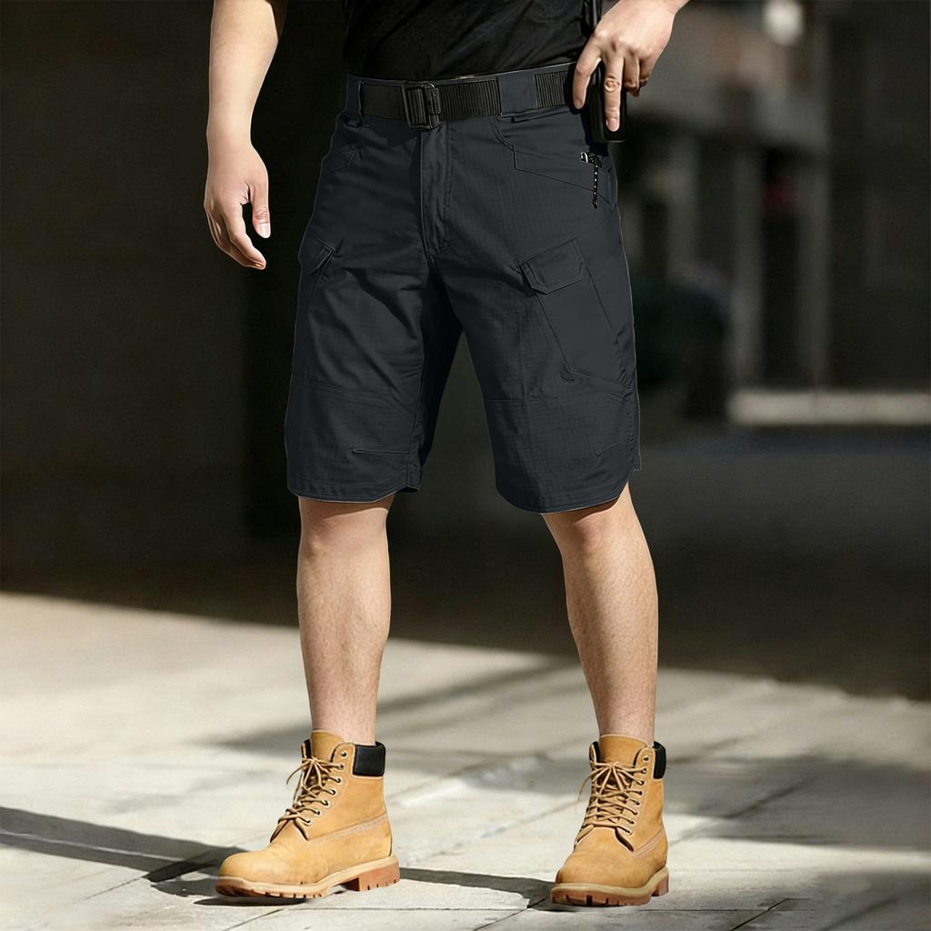 Pantalones Cortos Cargo Ligeros para Hombre para Exteriores con Cintura Ajustable y Múltiples Bolsillos para Senderismo, Viajes, Trabajo