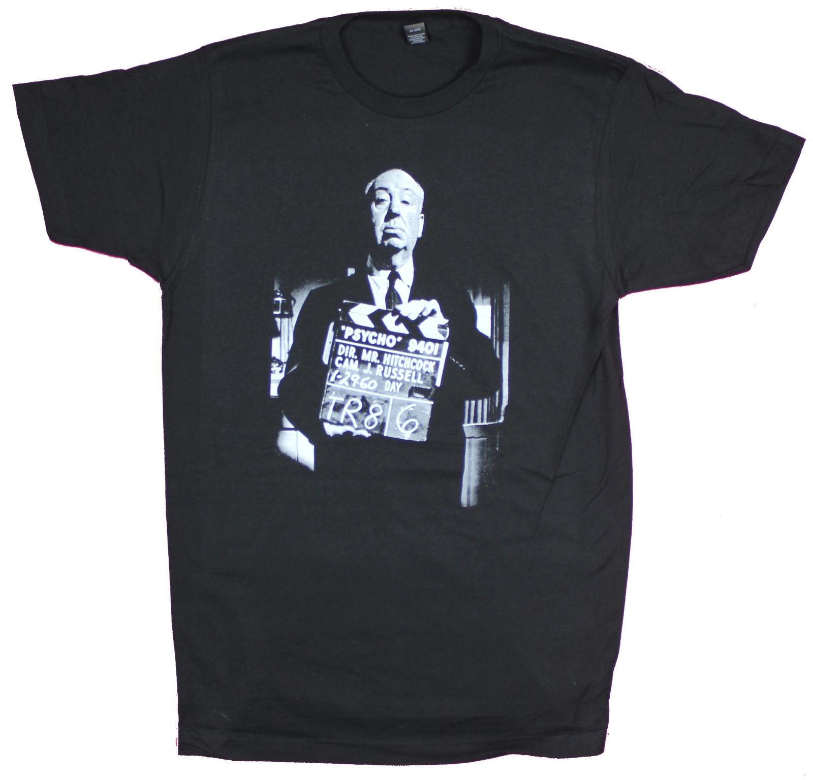 Alfred Hitchcock Mens T-shirt On the Set Of Psycho B W Image XL