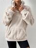 Damen-Sweatshirt mit Stehkragen, modischer einfarbiger Pullover, Sherpa, lässige Oberbekleidung