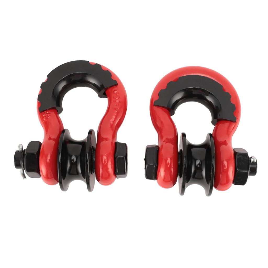 2PCS D Ring Shackle 3 4in D Ring Shackle Heavy Duty Off Road Recovery Shackle with Pulley for Truck Tractor ATV UTV