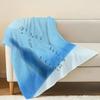Gradient Blue Flannel Blanket – Soft, No Shedding, Warm Cozy Throw for Home, Halloween & Christmas Daily Use