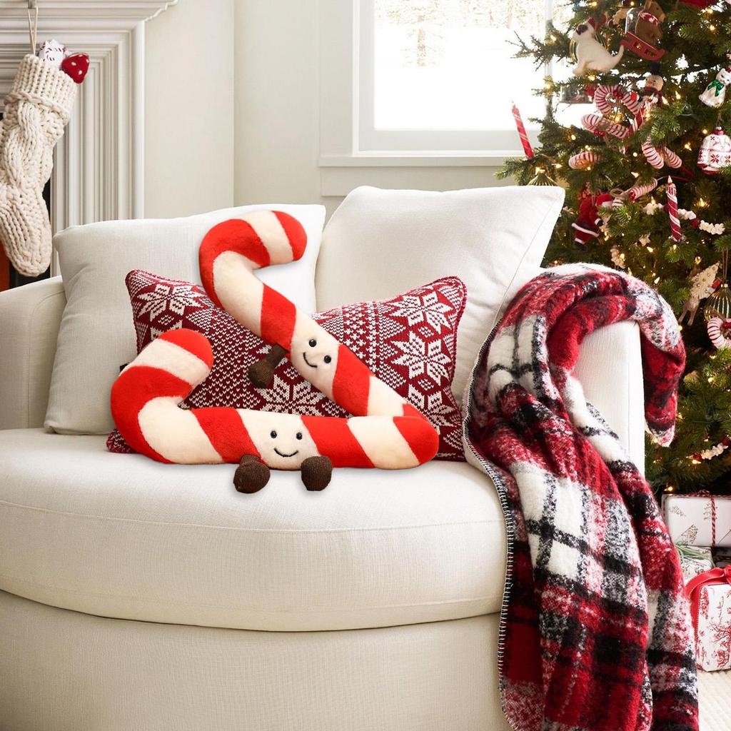 Candy Cane Pillow for Kids Christmas Plush Couch Cushion Holiday Cushion Pillow for Home Decorators Party Planners Sofa Bedroom