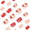 Santa Claus & Snowflake Candy Cane Press-On Fake Nails for Autumn & Winter
