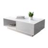 Modern Rectangular Coffee Table Tea Table Storage Living Room(White)