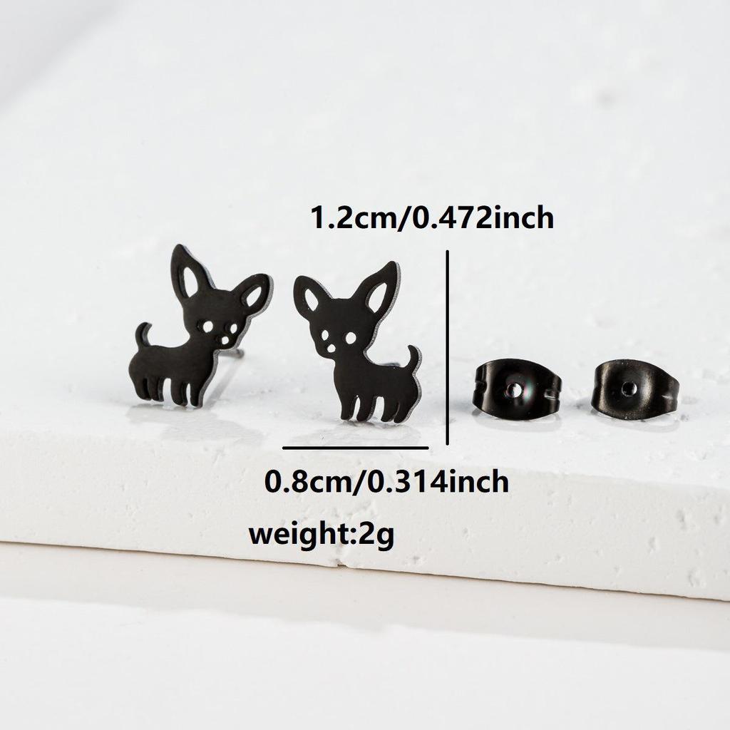 Niszowe Kolczyki Sztyfty ze Stali Nierdzewnej dla Kobiet – Design Żurawia Origami i Renifera, Kolekcja Mody 2025